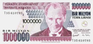Turkey 1.000.000 Lira, 2002 image