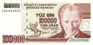 Turkey 100.000 Lira, 1996 image