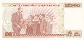 Turkey 100.000 Lira, 1996-1999 reverse
