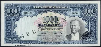 Turkey 1.000 Lira, 1939 image