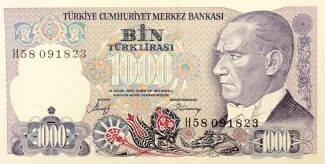 Turkey 1.000 Lira, 1988 image