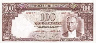 Turkey 100 Lira, 1938 image