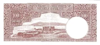 Turkey 100 Lira, 1938 reverse