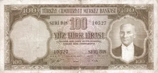Turkey 100 Lira, 1952 image