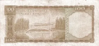 Turkey 100 Lira, 1952 reverse
