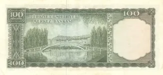 Turkey 100 Lira, 1962-1969 reverse
