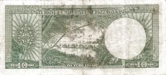 Turkey 10 Lira, 1952 reverse