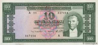 Turkey 10 Lira, 1963 image