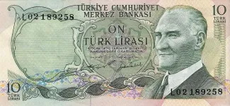 Turkey 10 Lira, 1975 image