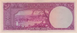 Turkey 1 Lira, 1942 reverse