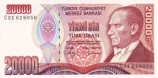 Turkey 20.000 Lira, 1988 image