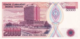 Turkey 20.000 Lira, 1988 reverse