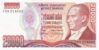 Turkey 20.000 Lira, 1995 image