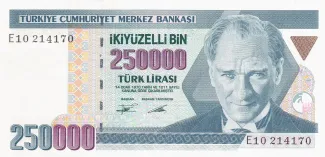 Turkey 250.000 Lira, 1998 image