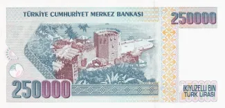 Turkey 250.000 Lira, 1992-1998 reverse