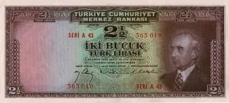 Turkey 2 Lira, 1947 image