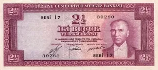 Turkey 2 Lira, 1952 image