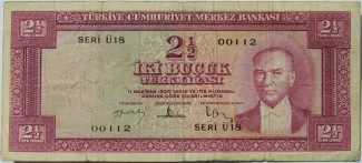 Turkey 2 Lira, 1957 image