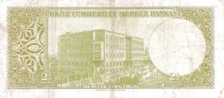 Turkey 2 Lira, 1960 reverse
