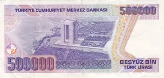 Turkey 500.000 Lira, 1993-1994 reverse