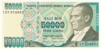 Turkey 50.000 Lira, 1989 image