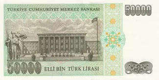 Turkey 50.000 Lira, 1995-1999 reverse
