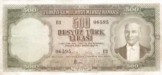 Turkey 500 Lira, 1959 image