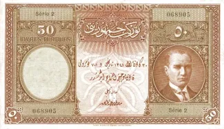 Turkey 50 Lira, 1927 image