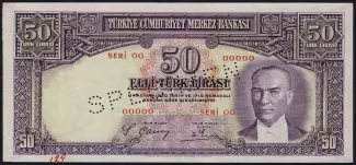 Turkey 50 Lira, 1938 image