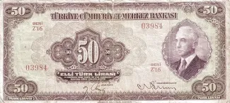 Turkey 50 Lira, 1942 image