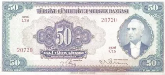 Turkey 50 Lira, 1947 image