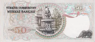 Turkey 50 Lira, 1976-1983 reverse