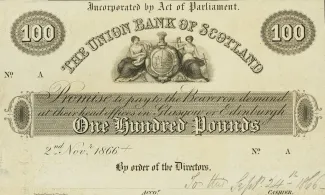 Scotland 100 Pounds, 1866 obverse