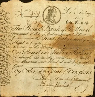 Scotland 1 Guinea, 1758 P-282 obverse