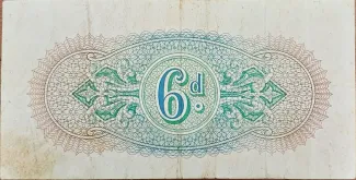 United Kingdom 6 Pence - British Military Authority, 1945-1947 reverse