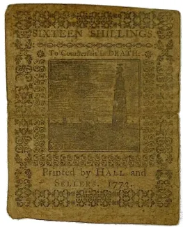 United States (pre-federal and private/territorial) 16 Shillings, 1773 reverse