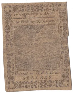 United States (pre-federal and private/territorial) 18 Pence, 1773 reverse
