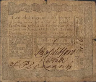 United States (pre-federal and private/territorial) 2 Shillings 6 Pence / ½ Crown, 1772 obverse