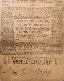 United States (pre-federal and private/territorial) 40 Shillings, 1775 reverse