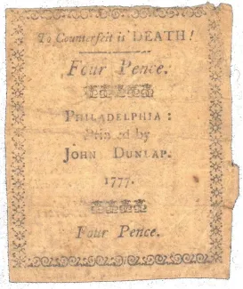 United States (pre-federal and private/territorial) 4 Pence, 1777 reverse
