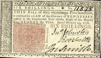 United States (pre-federal and private/territorial) 6 Shillings, 1776 obverse