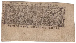 United States (pre-federal and private/territorial) 8 Dollars, 1774 reverse