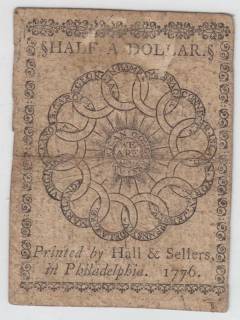 Pre-federal and private/territorial 1/2 Dollar, 1776 reverse