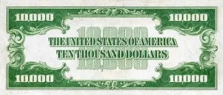 United States 10,000 Dollars, 1928 P-407 reverse