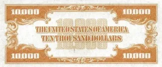 United States 10,000 Dollars, 1934 P-410 reverse