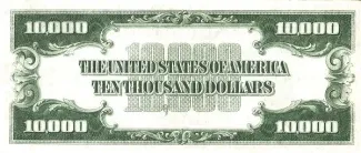 United States 10,000 Dollars, 1934 P-437 reverse