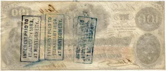United States 100 Dollars, 1862-1863 P-45 reverse