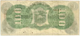 United States 100 Dollars, 1862-1863 P-55 reverse