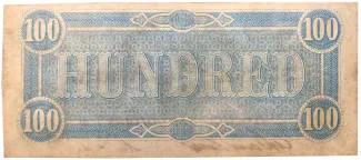 United States 100 Dollars, 1864 P-71 reverse