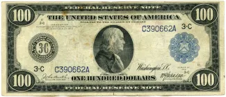United States 100 Dollars, 1914 P-363 obverse